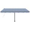 vidaXL Toldo autom&aacute;tico independente 450x300 cm azul e branco
