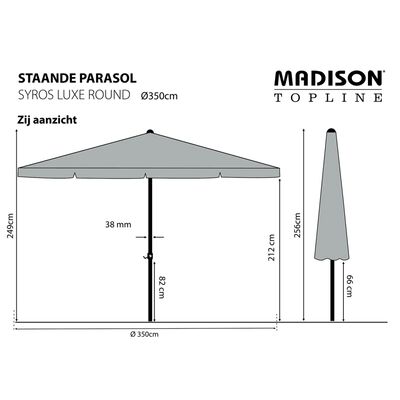 Madison Guarda-sol Syros Luxe 350 cm redondo cinzento-acastanhado
