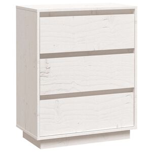 vidaXL Aparador 60x34x75 cm madeira de pinho maci&ccedil;a branco