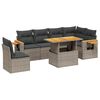 vidaXL 7 pcs conjunto sof&aacute;s p/ jardim c/ almofad&otilde;es vime PE cinzento
