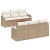 vidaXL Conjunto de Sof&aacute; de Jardim 7 unid. Bege vime PE