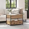 vidaXL Mesa de centro com gaveta Carvalho Artesanal 70 x 50 x 54.5 cm