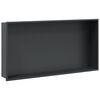 vidaXL Nicho parede p/ duche 62x32x9 cm a&ccedil;o inoxid&aacute;vel preto mate