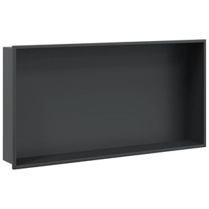 vidaXL Nicho parede p/ duche 62x32x9 cm a&ccedil;o inoxid&aacute;vel preto mate