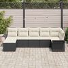 vidaXL Conjunto de Sof&aacute; de Jardim com almofada 7 pcs Preto vime PE