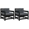 vidaXL Cadeiras de jardim c/ almofad&otilde;es 2 pcs pinho maci&ccedil;o preto