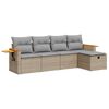vidaXL 5 pcs conjunto de sof&aacute;s p/ jardim com almofad&otilde;es vime PE bege