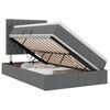 vidaXL Cama de Armazenamento LED com Colch&atilde;o Cinzento-Escuro