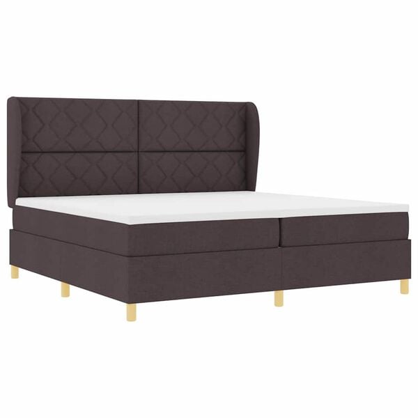 vidaXL Cama Box Springs com Colch&atilde;o Cinza Escuro 90x190 cm tecido