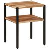 vidaXL Mesa de apoio 35x35x45 cm madeira de ac&aacute;cia maci&ccedil;a e ferro
