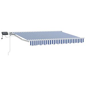 vidaXL Estrutura de Toldo Manual com LEDs Azul e Branco 2,5 x 2 m