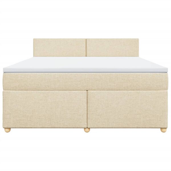 vidaXL Cama com molas/colch&atilde;o 180x200 cm tecido cor creme