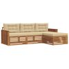 vidaXL Conjunto de Sof&aacute;s para Exterior 4 pcs Natural e Bege
