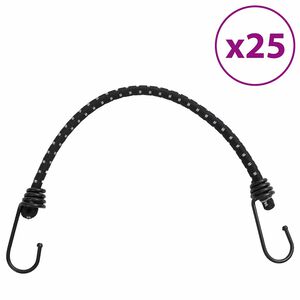 vidaXL Cordas el&aacute;sticas c/ faixas refletoras e ganchos 25 pcs 38 cm