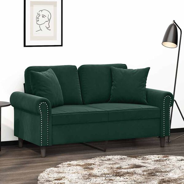 vidaXL Almofadas decorativas 2 pcs 40x40 cm veludo verde-escuro