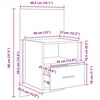 vidaXL Arm&aacute;rio de Cabeceira 2 pcs Madeira antiga 50 x 32.5 x 80cm