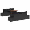 vidaXL Conjunto de Sof&aacute; de Jardim 7 unid. Preto vime PE