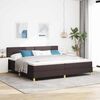 vidaXL Cama box spring com colch&atilde;o Castanho escuro 200 x 200 cm tecido