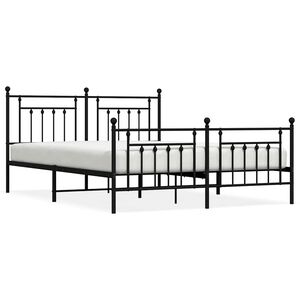 vidaXL Estrutura de cama sem colch&atilde;o com p&eacute;s 160x200 cm preto