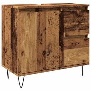 vidaXL Arm&aacute;rio lavat&oacute;rio WC 65x33x60cm derivados madeira madeira velha