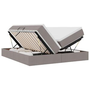 vidaXL Cama com arruma&ccedil;&atilde;o e colch&atilde;o Cinzento-acastanhado 180 x 200 cm