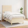 vidaXL Cama com molas/colch&atilde;o 90x190 cm tecido cor creme