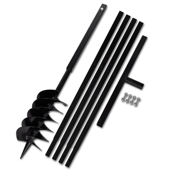 Broca de solo manual 150 mm com tubo de prolongamento 5 m a&ccedil;o
