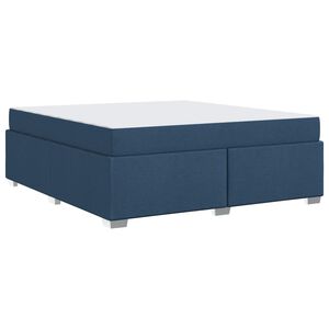 vidaXL Estrutura da Cama com colch&atilde;o Azul 180 x 200 cm tecido