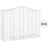 vidaXL Cestos gabi&atilde;o arqueados 11 pcs 200x50x140/160 ferro galvanizado