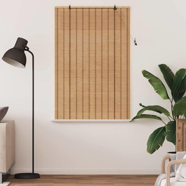 vidaXL Estores de rolo com cortinas Manual Natura 120 x 160 cm Bambu