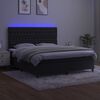 vidaXL Cama box spring c/ colch&atilde;o/LED 180x200 cm veludo preto