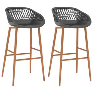 vidaXL Cadeiras de bar 2 pcs cinzento