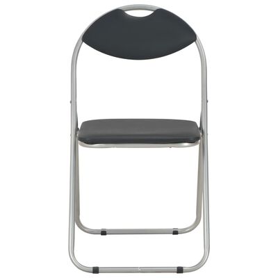 vidaXL Cadeiras de jantar dobráveis 6 pcs couro artificial preto
