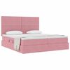 vidaXL Cama com Armazenamento com colch&atilde;o Rosa 180 x 200 cm Veludo
