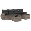 vidaXL 6 pcs conjunto sof&aacute;s de jardim com almofad&otilde;es vime cinzento