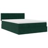 vidaXL Estrutura de cama otomana com colch&atilde;o 140x200 cm verde escuro