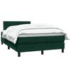 vidaXL Cama boxspring com colch&atilde;o 120x210 cm veludo verde-escuro