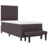 vidaXL Cama Box com colch&atilde;o Marrom Escuro 90 x 200 cm tecido