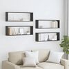vidaXL Estantes de parede c&uacute;bicas 4pcs contrapl. 80x15x26,5cm cinzento