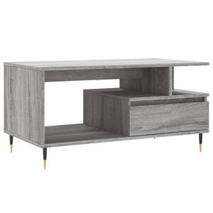 vidaXL Mesa de centro 90x49x45 cm derivados de madeira cinzento sonoma