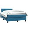 vidaXL Cama com molas/colch&atilde;o 120x210 cm veludo azul-escuro