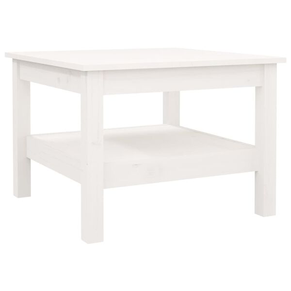vidaXL Mesa de centro 55x55x40 cm pinho maci&ccedil;o branco