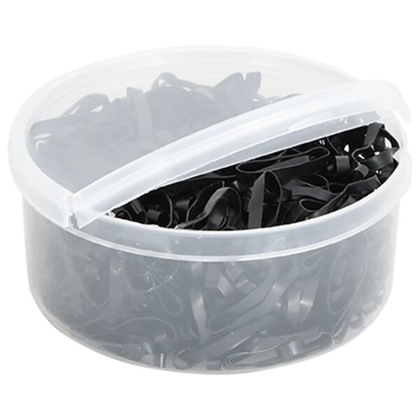 vidaXL El&aacute;sticos para tran&ccedil;as de cavalos 500 pcs silicone preto