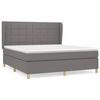 vidaXL Cama com molas/colch&atilde;o 160x200 cm tecido cinzento-escuro