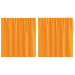 vidaXL Cortinas de voile com la&ccedil;os 2 pcs laranja 140x140 cm