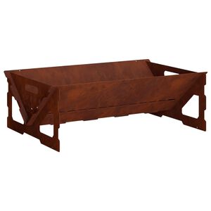 vidaXL Fire Pit Ferro Enferrujado 60 x 40 x 20 cm A&ccedil;o Corten
