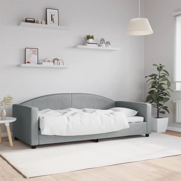 vidaXL Sof&aacute;-cama 90x190 cm tecido cinzento-claro