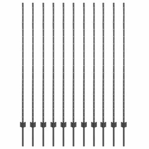 vidaXL Poste de Cerca Embutido 11 unid. Cinzento 200 cm