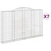 vidaXL Cestos gabi&atilde;o arqueados 7pcs 300x30x180/200cm ferro galvanizado