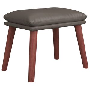 vidaXL Apoio de p&eacute;s 45x29,5x35 cm couro artificial cinzento